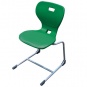 Schülerstuhl, Freischwinger, Gestell RAL 9006 weißaluminium, mit optionalen Aufstuhlschutz 